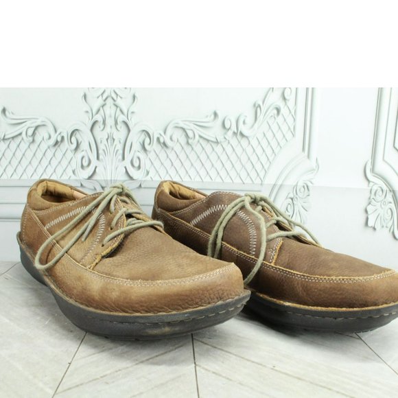 Alegria Brown Leather Slip On Lace Up Ankle Sneaker Shoes Size 14 - Picture 3 of 9